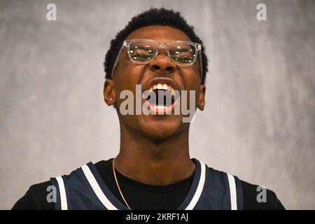 Bryce James posiert am Sierra Canyon Basketball Media Day am Mittwoch, den 12. Oktober 2022, in Chatsworth, Kalifornien (Dylan Stewart/Bild von Sport) Stockfoto