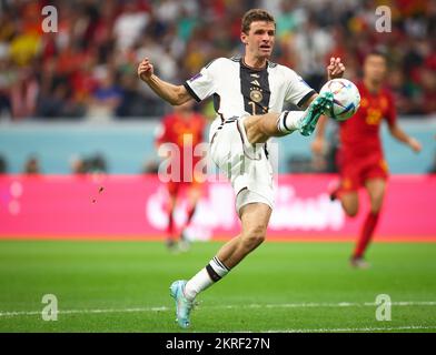 Al-Khor, Katar. 27.. November 2022. Fußball: Weltmeisterschaft, Spanien - Deutschland, Vorrunde, Gruppe E, Spieltag 2, Al-Bayt Stadium Credit: Christian Charisius/dpa/Alamy Live News Stockfoto