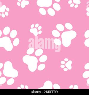 Nahtloses Muster mit Katzenpfotenmuster. Stock Vektor