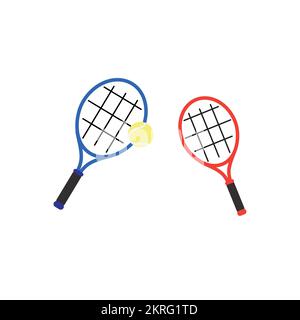 Tennisschläger Clipart Vektor-Symbolset. Abbildung des Symbols für sportliche Freizeitaktivitäten. Stock Vektor