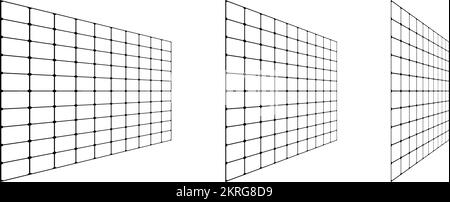 Flache Rasteroberfläche. Rechteckige vertikale Ebene in unterschiedlicher Perspektive. Design-Elemente-Kollektion mit verschiedenen Winkeln. Vektor Stock Vektor