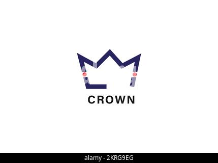 Vektorvorlage für das Crown Logo, abstraktes Logo im Premium-Stil. Königssymbol. Schild mit modernem Luxus-Markenelement. Vektordarstellung Stock Vektor