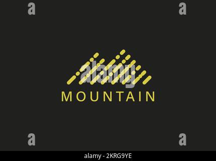 Strichkunstsymbol Logo eines Berges, einfaches Vektorlogo in modernem Stil Stock Vektor
