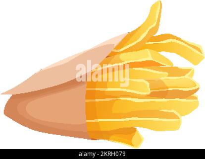 pommes frites Fast Food-Cartoon-Vektordarstellung Stock Vektor