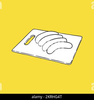 Würstchen-Symbol. Fast Food Concept Sketch und Vintage. Vektordarstellung Stock Vektor