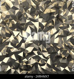 Polygonaler metallischer Hintergrund. 3D-generiertes Bild. Stockfoto