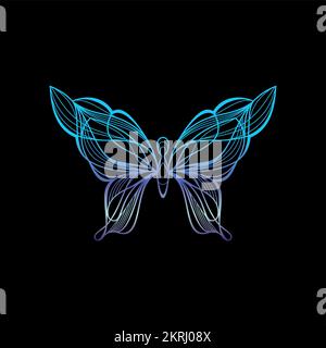 Illustration eines Schmetterlings. Schmetterlings-Logo Stock Vektor