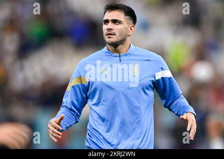 LUSAIL CITY, KATAR - NOVEMBER 29: Facundo Pellibri aus Uruguay vor dem Spiel der Gruppe H - FIFA Weltmeisterschaft Katar 2022 zwischen Portugal und Uruguay im Lusail Stadium am 29. November 2022 in Lusail City, Katar (Foto: Pablo Morano/BSR Agency) Stockfoto