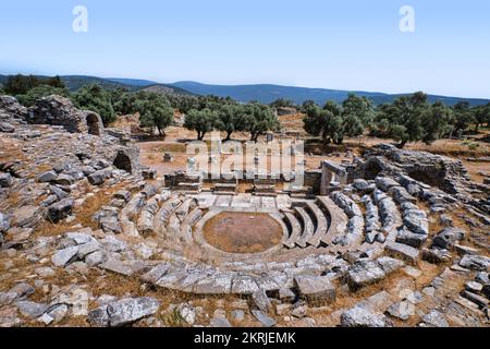 Kiyikislacik, Mugla, Türkei, September 2021: Wunderschöne Landschaft und Ruinen der antiken Stadt Iassos (Iasos) in Milas, Ägäische Küste Stockfoto