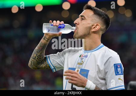 LUSAIL CITY, KATAR - NOVEMBER 28: Mathias Vecino von Uruguay vor dem Spiel der Gruppe H - FIFA Weltmeisterschaft Katar 2022 zwischen Portugal und Uruguay im Lusail Stadium am 28. November 2022 in Lusail City, Katar (Foto: Pablo Morano/BSR Agency) Stockfoto