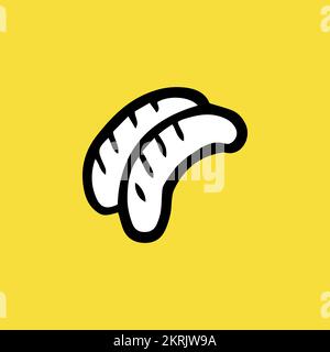 Sausage Icon, Cartoon Style, Fast Food Concept, Sketch und Vintage Style. - Vektor. Vektordarstellung Stock Vektor