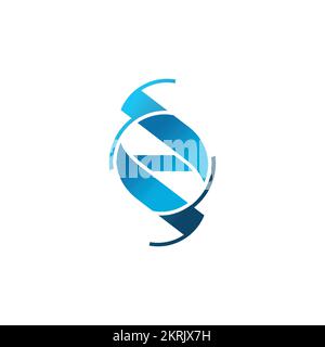 Abstraktes DNA-Logo. Spirallogo. Biotechnologie und Wissenschaft. Stock Vektor