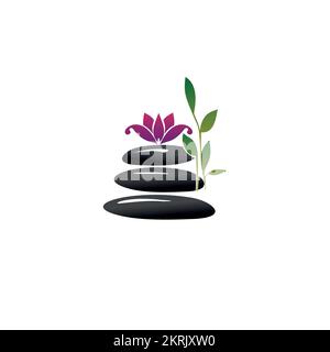 Illustration der magischen Lotusblüte. Lotosblüten-Logo-Design Stock Vektor