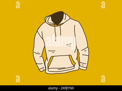 Vintage Art Illustration Design des Hoodies Stock Vektor