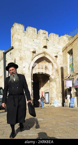 Das Jaffa-Tor ist eines der sieben Tore der Altstadt Jerusalems. Stockfoto