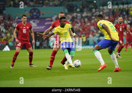 Lusail, Katar. 24. November 2022 Brasilien gegen Serbien. Stockfoto