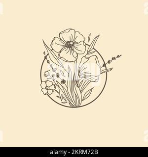 Vektorblumen, Blumenstrauß Stock Vektor