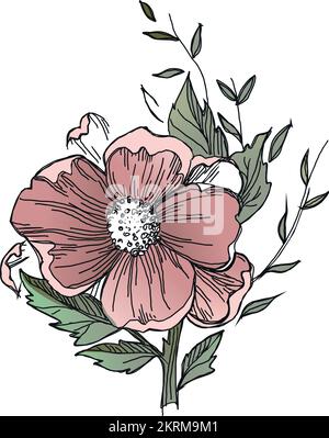 Vektorblumen, Blumenstrauß Stock Vektor