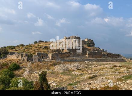 Tlos Ruinen und Gräber, eine antike lykische Stadt in der Nähe der Stadt Seydikemer, Mugla, Türkei. Stockfoto