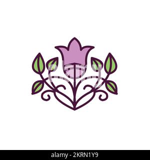 Abstrakte organische Kunstwerke, Logo-Design, von der Natur inspiriertes Logo-Design, Blumenverzierung, Flowwer-Dekoration Stock Vektor