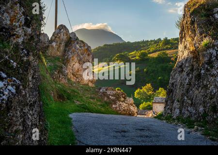 Dorf, Elcito, San Severino Marche, Macerata, Marken, Italien, Europa Stockfoto