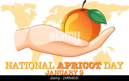 National Apricot Day Poster Design Illustration Stock Vektor