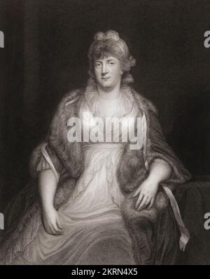 Prinzessin Wilhelmina von Preußen, 1751-1820. Vollständiger Name: Frederika Sophia Wilhelmina. Gemahl von William V. aus Orange. Nach einem Print aus dem 19.. Jahrhundert von Peter Conde aus dem Gemälde von John Hoppner. Stockfoto