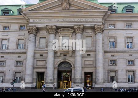 Via Rivadavia Street, Bank of the Argentine Nation, Buenos Aires, Südamerika, Argentinien Stockfoto