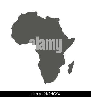 Karte von Afrika, Schildersilhouette. Weltkarte, Globus. Vektorgrafik isoliert auf weißem Hintergrund. Afrikanischer Kontinent Stock Vektor