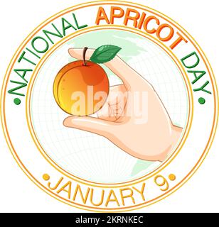 National Apricot Day Poster Design Illustration Stock Vektor
