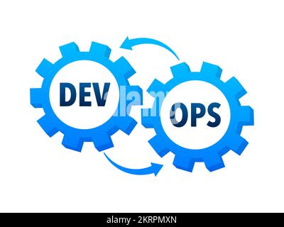 Entwicklungsmethodik für DevOps-Software. Entwicklungsbetriebssoftware. Darstellung des Vektormaterials. Stock Vektor