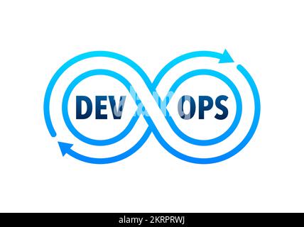 Entwicklungsmethodik für DevOps-Software. Entwicklungsbetriebssoftware. Darstellung des Vektormaterials. Stock Vektor