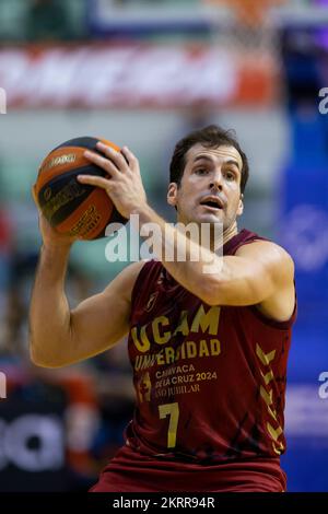 Tomas Bellas, UCAM Murcia CB vs Mombus Obradoiro, ACB, Liga Endesa de Basket, Basketball First Division, reguläre Liga, Tag 9, Palacio de los Deporte Stockfoto