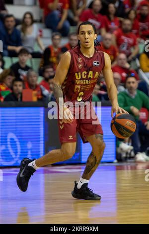 Travis Trice, UCAM Murcia CB vs Mombus Obradoiro, ACB, Liga Endesa de Basket, Basketball First Division, reguläre Liga, Tag 9, Palacio de los Deporte Stockfoto