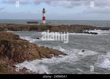 Buchanness Lighthouse, Boddam, Schottland Stockfoto