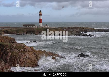 Buchanness Lighthouse, Boddam, Schottland Stockfoto