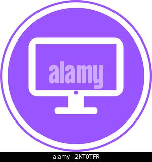 Computersymbol, Symbol mit Computermonitor Stock Vektor