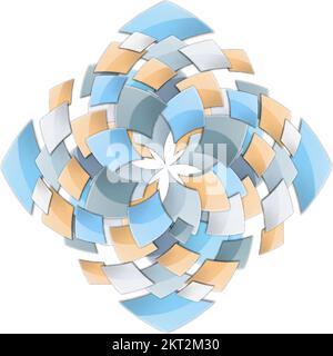 Dekorativer Hintergrund mit spiralförmigem Vortex-Effekt. Abstraktes Objekt mit Spirale nach innen. Dekorativer Hintergrund kann für Musterfüllungen, Webseite verwendet werden Stock Vektor