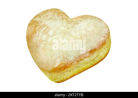 Deutscher Krapfen auf weißem Hintergrund isoliert Stockfoto