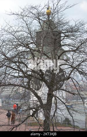 Petrovaradin, Serbien - Februar 17. 2013 Uhr: Novi Sad, Uhr in der Festung Petrovaradin. Stockfoto