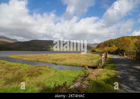 Der Mawddach Trail Fußweg- und Radweg von Barmouth nach Dolgellau Stockfoto