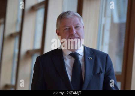 Edinburgh Scotland, Vereinigtes Königreich, 29. November 2022. Angus Robertson, Schottische Nationalpartei im Schottischen Parlament. Live-Nachrichten von sst/alamy Stockfoto