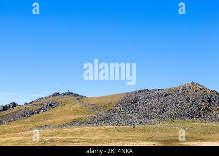 Mit Blick auf den Gipfel von Cadair Idris oder Cader Idris Stockfoto