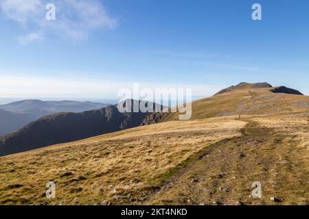 Mit Blick auf Cadair Idris oder Cader Idris und craig cau von Mynydd Moel Stockfoto