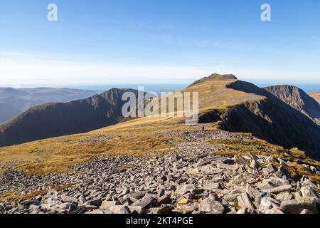 Mit Blick auf Cadair Idris oder Cader Idris und craig cau von Mynydd Moel Stockfoto