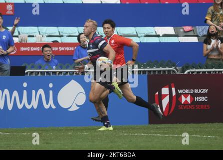 ***NUR FÜR NICHTKOMMERZIELLE ZWECKE*** Hong KongHH Max Woodward gegen Kanada am 3. Tag, im Rugby der Cathay Pacific/HSBC Hong Kong Sevens, Hong Kong Stadium, 06. November 2022. 06NOV22 SCMP/Sam Tsang Stockfoto