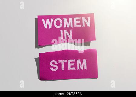 Concept Display Women in Stem, Internet Concept Science Technology Engineering Mathematics Scientist Research Stockfoto