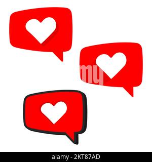 Herzform wie ein Symbolset. Sammlung des Social Network-App-Symbols. Vektordarstellung Stock Vektor