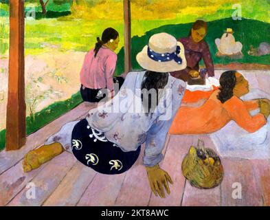 Die Siesta von Paul Gauguin (1848-1903), Öl auf Leinwand, c. 1892-4 Stockfoto