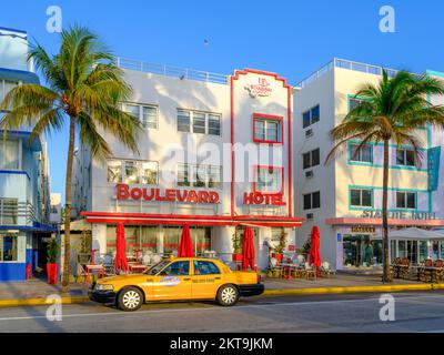 Art Déco-Viertel, Ocean Drive, Miami Beach, Florida Stockfoto